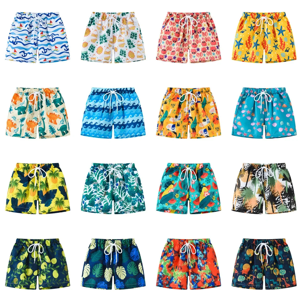 Short Bain Enfant Garçon Imprimé Coloré Plage Été 2 à 8 Ans - boxer de bain GoHappy