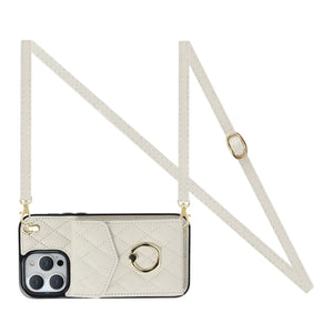Coque Portefeuille Matelassée Bandoulière iPhone Apple 11 au 16 & plus - coque pour smartphone GoHappy