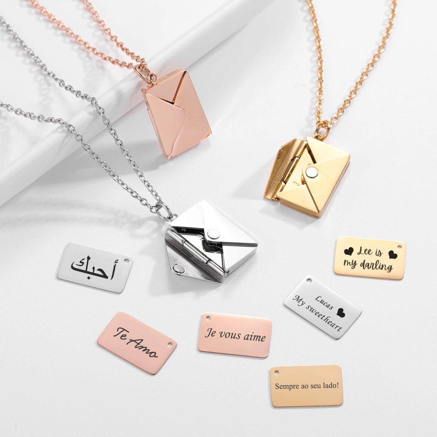 Collier Pendentif Lettre d'Amour Personnalisé - collier personnalisé GoHappy