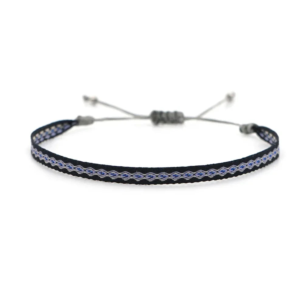 Bracelet Tissé Main Colombie Motifs Ethniques Bohème Amitié - bracelets tissés GoHappy