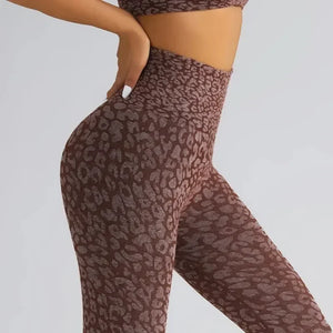 Legging Yoga Femme Taille Haute | Imprimé Léopard Sans Coutures | Gainant & Galbe Fessier - leggings GoHappy