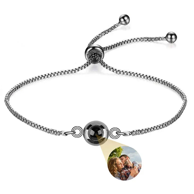 Bracelet Photo Gravé Projection Personnalisable - bracelets personnalisés GoHappy