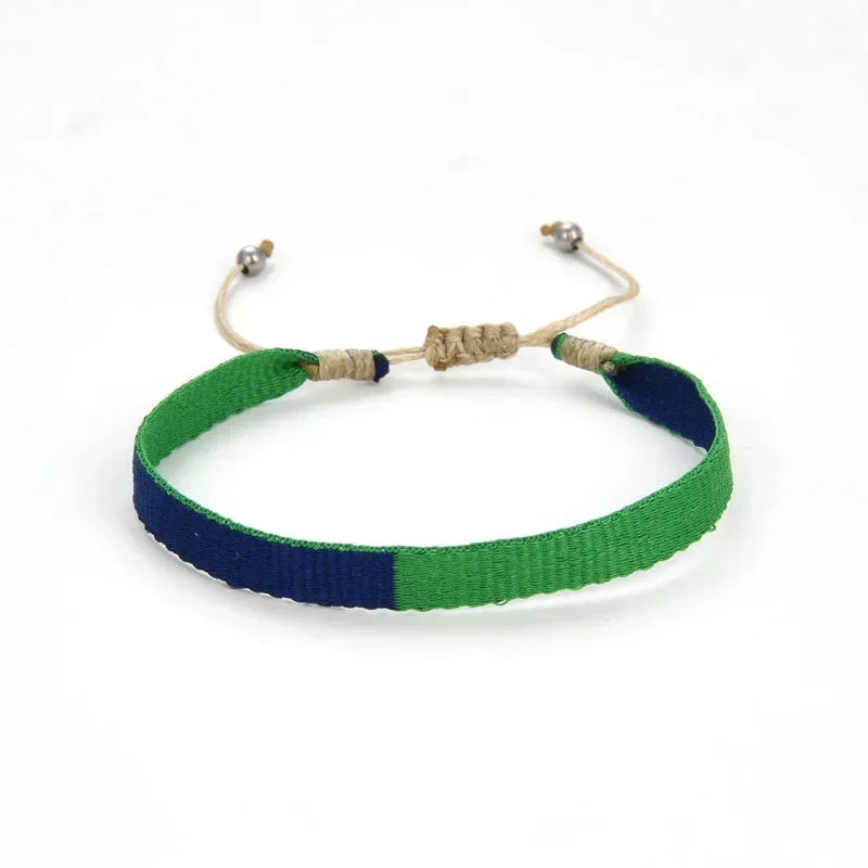 Bracelet Tissé Main Colombie Motifs Ethniques Bohème Amitié - bracelets tissés GoHappy