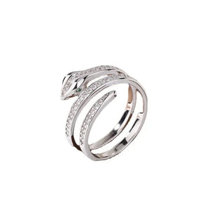 Bague Serpent Ajustable – Acier Inoxydable & Zircon - bague GoHappy