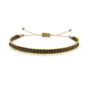 Bracelet Tissé Main Colombie Motifs Ethniques Bohème Amitié - bracelets tissés GoHappy