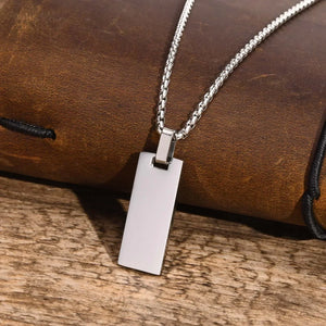Collier Homme Acier Barre Minimaliste Géométrique Style Épuré - collier homme GoHappy