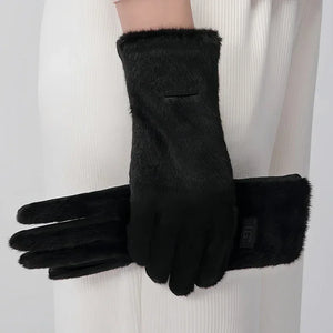 Gants Femme Daim Imitation Vison Tactiles Doux Chauds Élégants - gants GoHappy