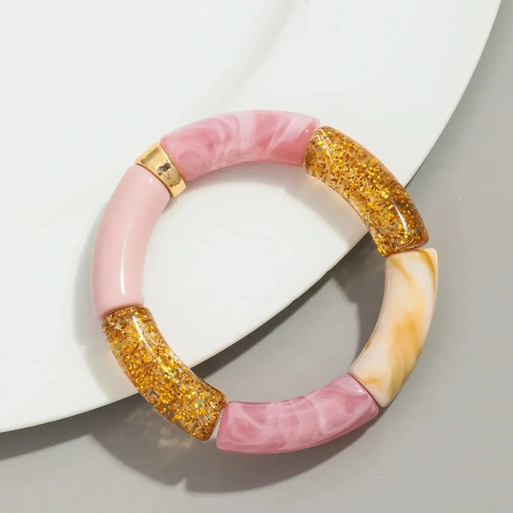 Bracelets acryliques bohème femme – 28 modèles colorés à mixer - Bijou Bracelet GoHappy