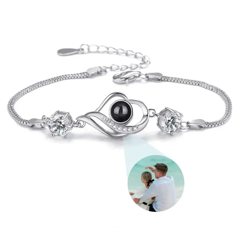 Bracelet Photo Gravé Projection Personnalisable - bracelets personnalisés GoHappy