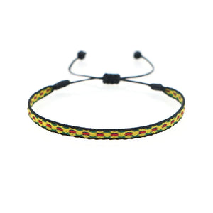 Bracelet Tissé Main Colombie Motifs Ethniques Bohème Amitié - bracelets tissés GoHappy