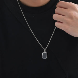 Collier Acier Pierre Naturelle Pendentif Tendance - collier homme GoHappy