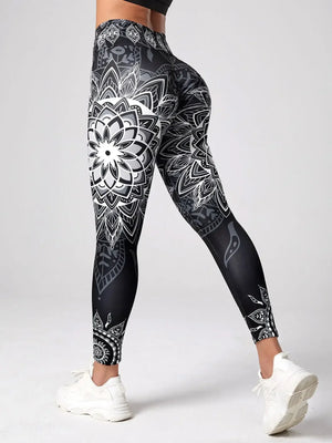 Legging lotus noir femme – Yoga, sport, taille haute fluide - leggings GoHappy