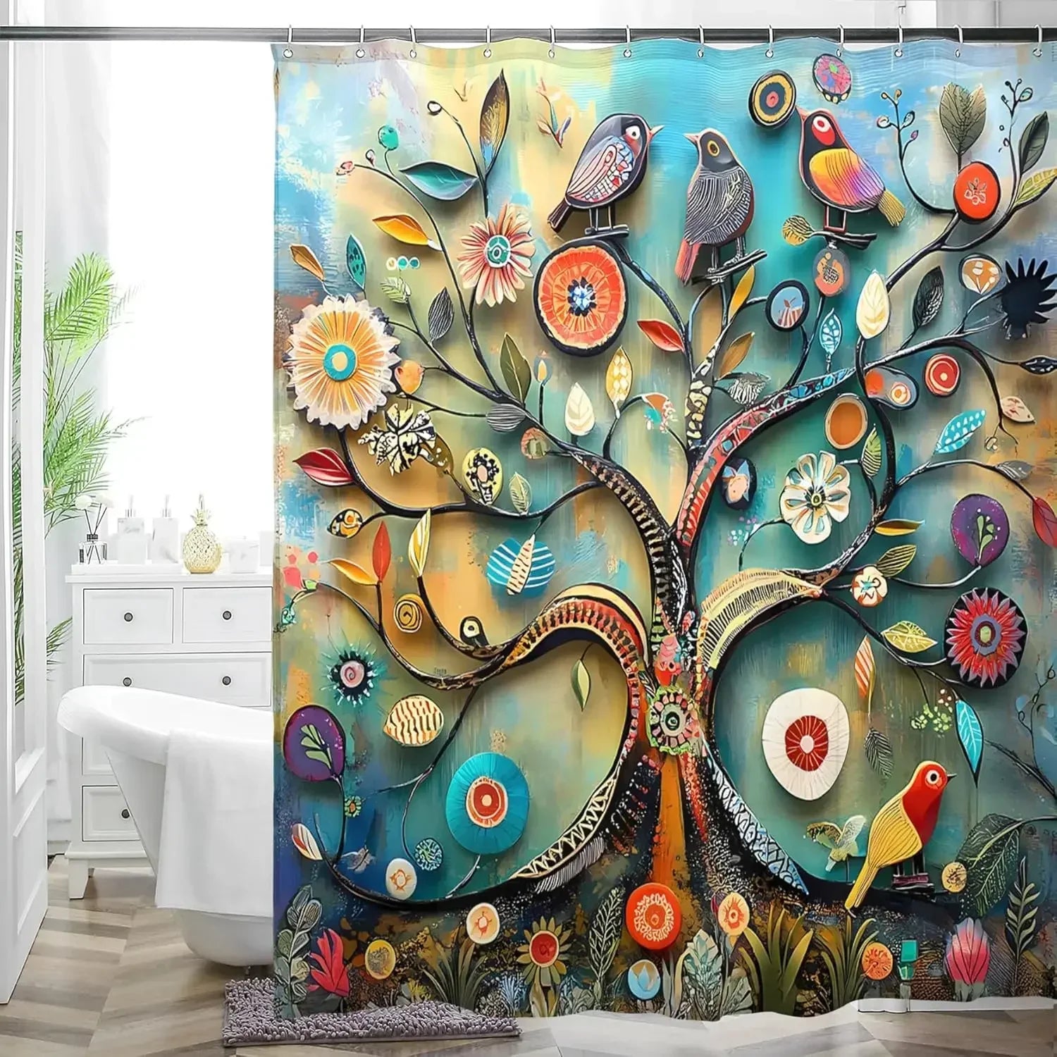 Rideau Douche Inspirant Nature Plantes 26 Designs Multi-Tailles - rideaux de douche GoHappy