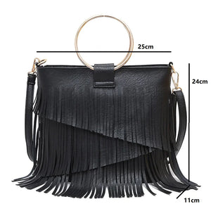 Sac à Franges Bohème : Anse Cercle Dorée Tendance | GoHappy - Sac à main GoHappy
