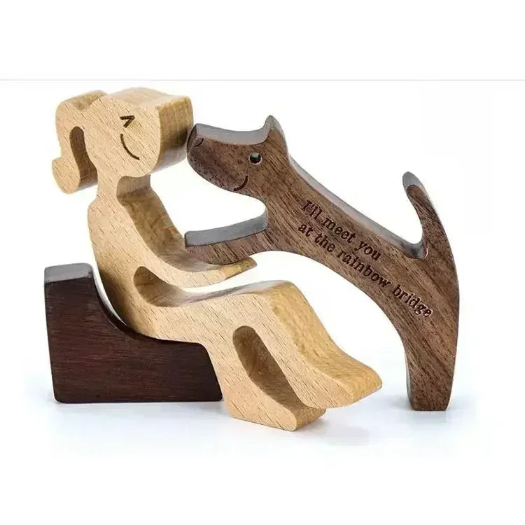 Sculpture Bois Compagnon Fidèle Gravure Personnalisée Mémorial - Décoration GoHappy