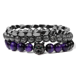 Bracelet multicouche en pierres naturelles pour hommes – Onyx, lave & hématite - Bijou Bracelet GoHappy