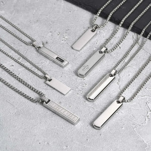 Collier Homme Acier Barre Minimaliste Géométrique Style Épuré - collier homme GoHappy