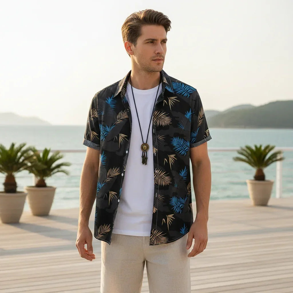 Chemises imprimées Palmiers homme été style décontracté vacances - chemise homme GoHappy