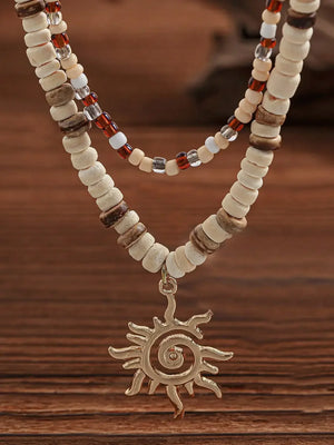 Collier Surfer Homme Perles Bois & Coco Esprit Plage Hawaii - collier plage GoHappy