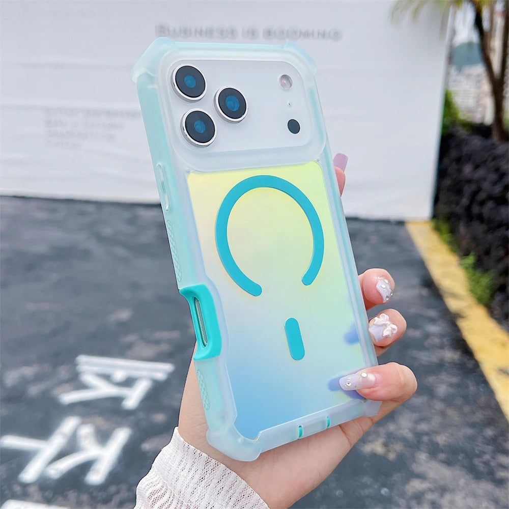 Neon coque iPhone 17 couleur changeante MagSafe