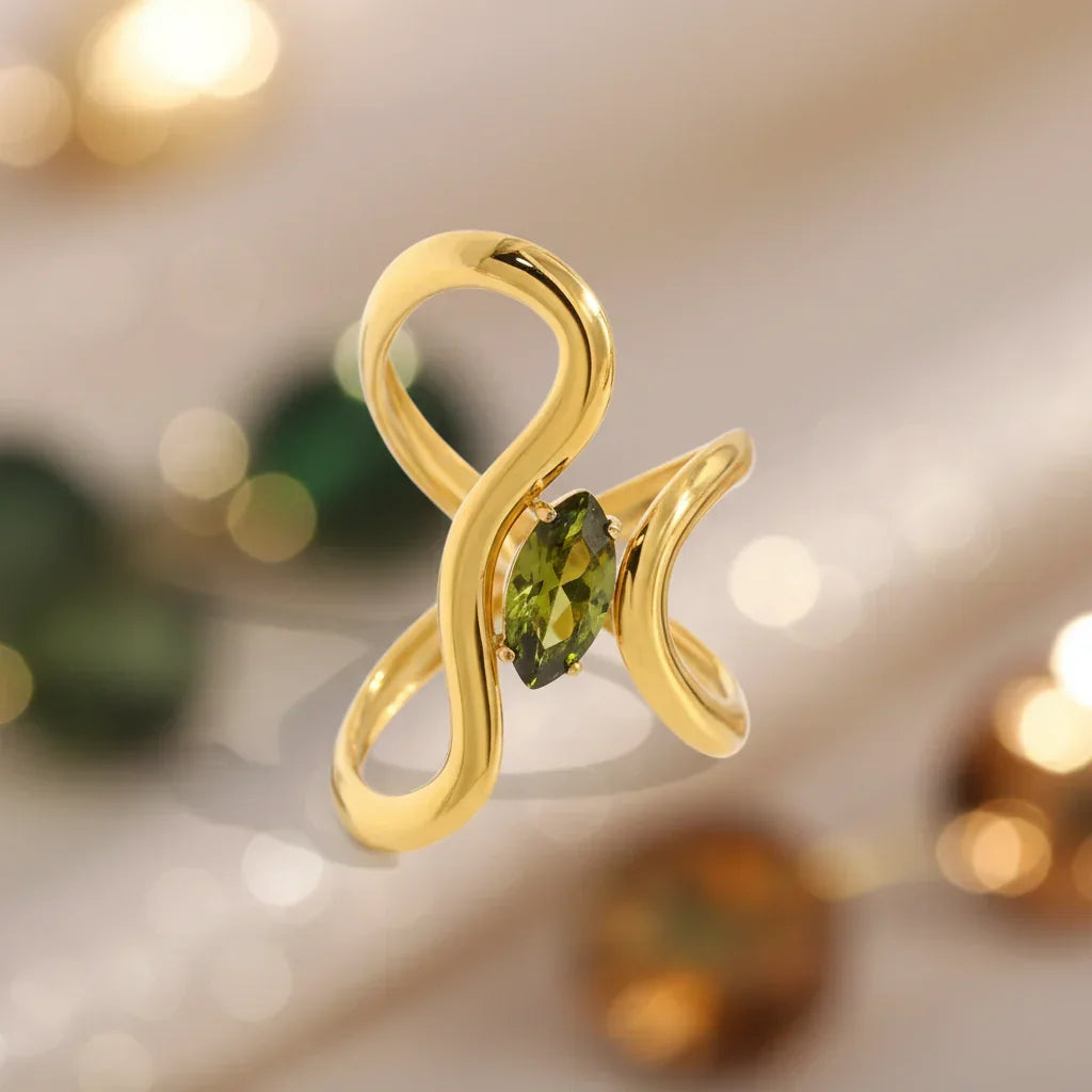 Bague Dorée Irrégulière — Plaqué Or 18K & Cristal Zircon - bague femme GoHappy