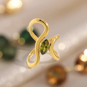 Bague Dorée Irrégulière — Plaqué Or 18K & Cristal Zircon - bague femme GoHappy