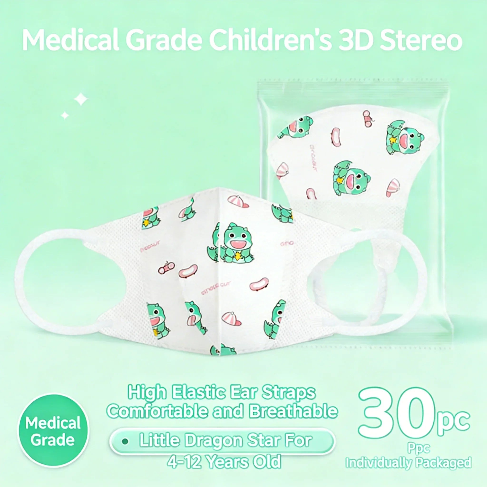Masques Enfant Protection Cartoon 3 Couches 4-12 Ans Lot 30 pièces - masques de protection GoHappy