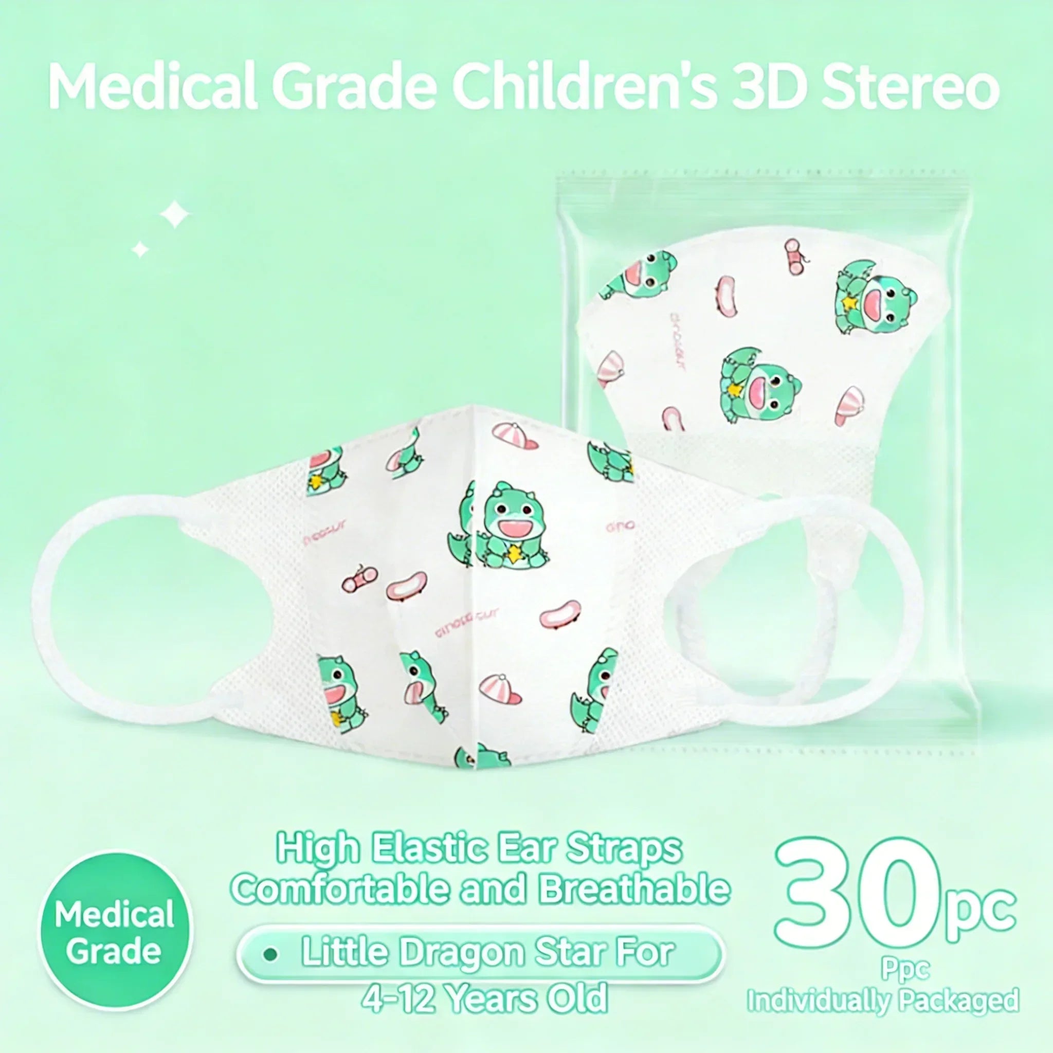 Masques Enfant Protection Cartoon 3 Couches 4-12 Ans Lot 30 pièces - masques de protection GoHappy