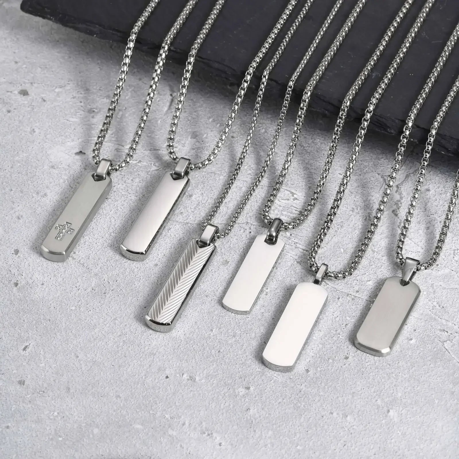 Collier Homme Acier Barre Minimaliste Géométrique Style Épuré - collier homme GoHappy