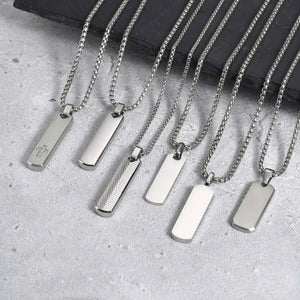 Collier Homme Acier Barre Minimaliste Géométrique Style Épuré - collier homme GoHappy