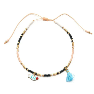 Bracelet femme boho perles Miyuki pompon coloré - bracelet perles GoHappy