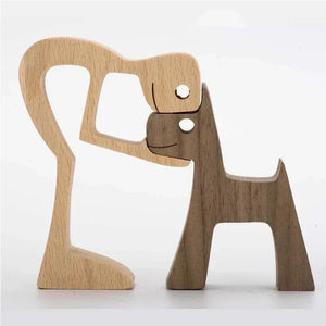 Sculpture Bois Compagnon Fidèle Gravure Personnalisée Mémorial - Décoration GoHappy