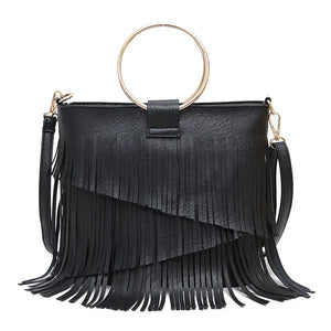 Sac à Franges Bohème : Anse Cercle Dorée Tendance | GoHappy - Sac à main GoHappy