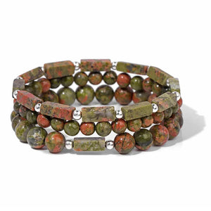 Bracelet multicouche en pierres naturelles pour hommes – Onyx, lave & hématite - Bijou Bracelet GoHappy