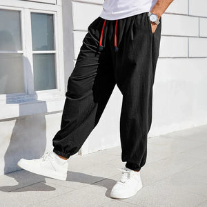 pantalon ample homme noir taille élastique style décontracté mode confortable GoHappy.fr