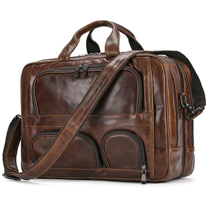 sacoche homme cuir marron vintage porte-documents business GoHappy.fr