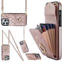 Étui Portefeuille Pour Fairphone 5 - Motif Floral, Cuir PU, Bandoulière, Poche Zippée, Support, Couleur Purple - 6