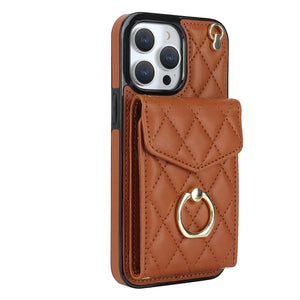 Coque Portefeuille Matelassée Bandoulière iPhone Apple 11 au 16 & plus - coque pour smartphone GoHappy