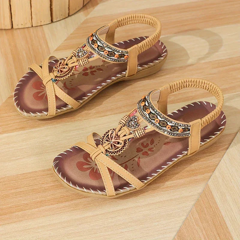 Essaouira sandales à médaillon bohème chic - tongs femme GoHappy