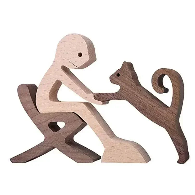 Sculpture Bois Compagnon Fidèle Gravure Personnalisée Mémorial - Décoration GoHappy
