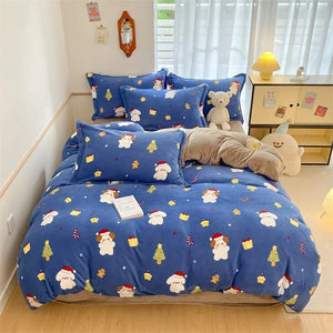 Housse Couette Velours Enfant Motifs Cartoon Douce Chaude 150-220cm - housse couette GoHappy