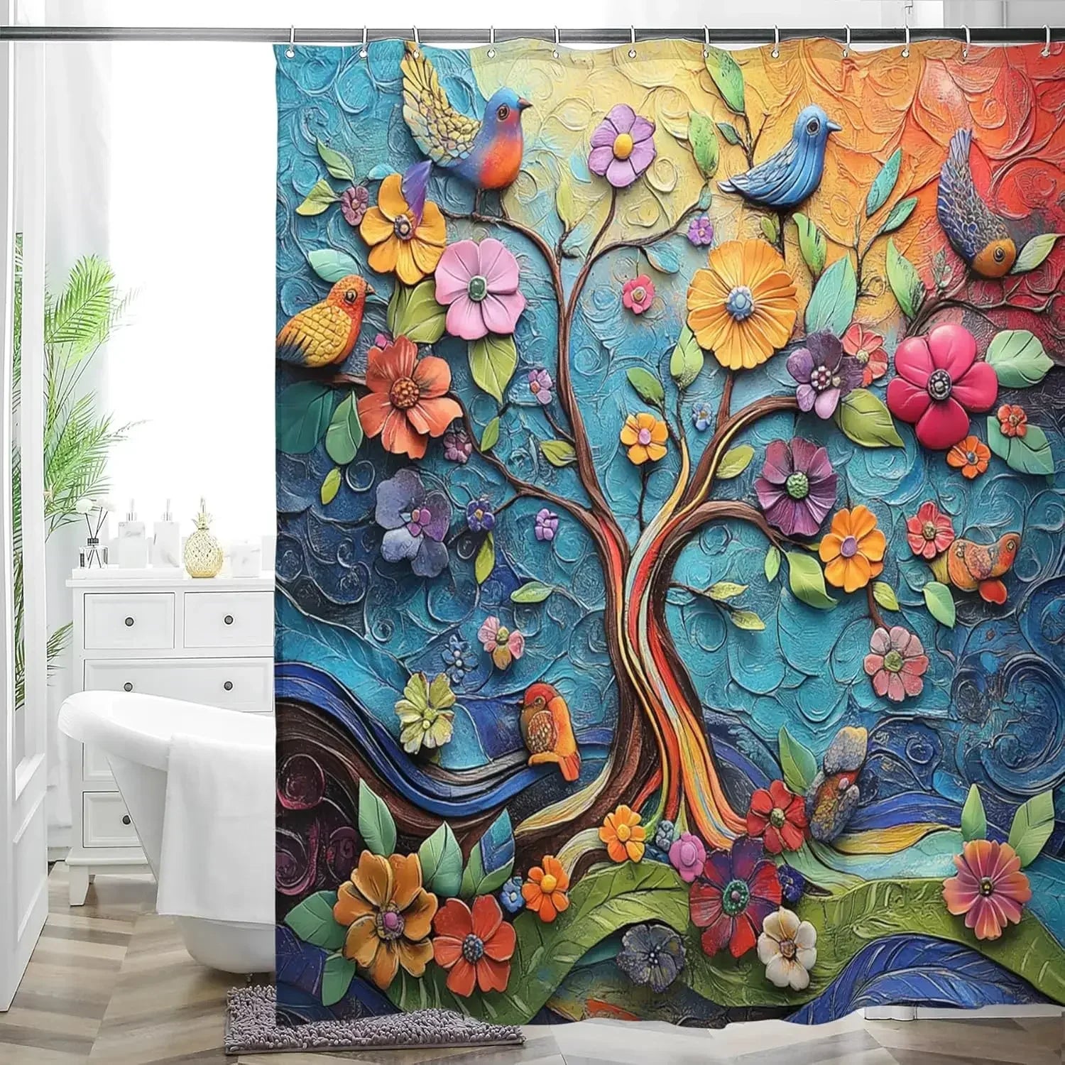 Rideau Douche Inspirant Nature Plantes 26 Designs Multi-Tailles - rideaux de douche GoHappy