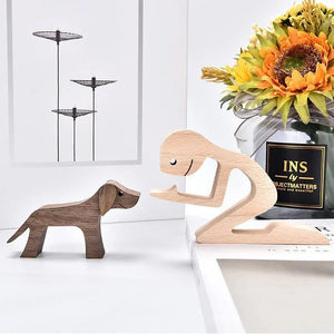 Sculpture Bois Compagnon Fidèle Gravure Personnalisée Mémorial - Décoration GoHappy