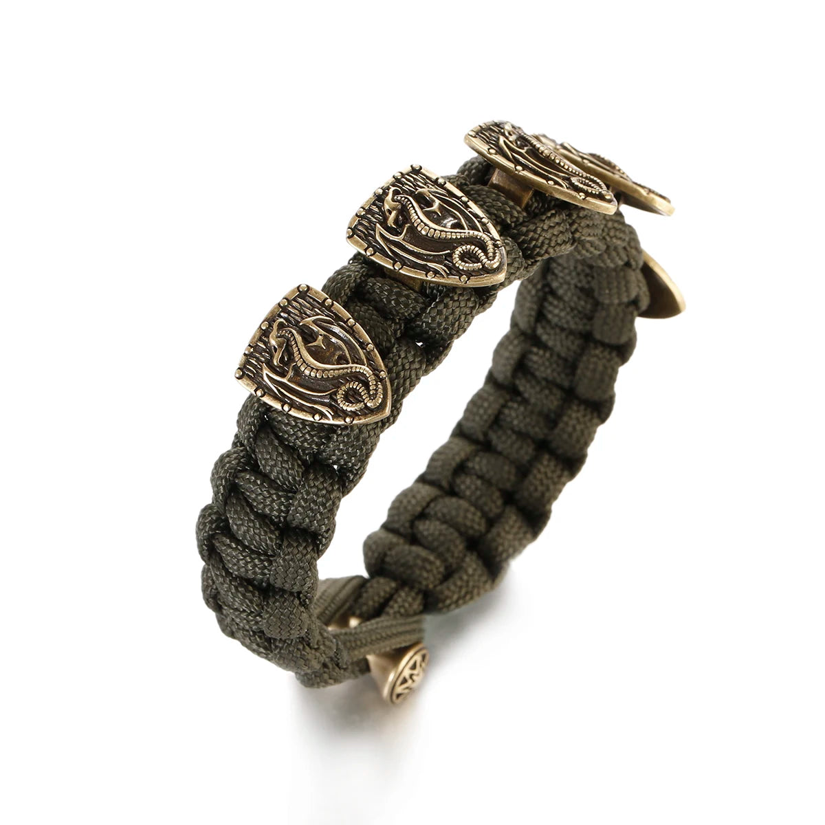 Bracelet Homme Viking Nordique Tressé Main Crâne Punk Antique - GoHappy France