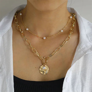 Colliers style bohème multirangs œil et croix - Colliers style bohème multirangs GoHappy