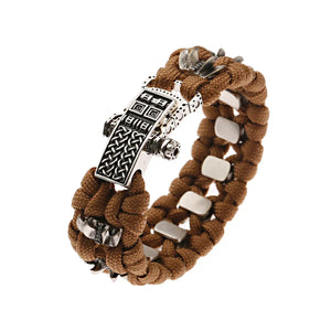 Bracelet Homme Viking Nordique Tressé Main Crâne Punk Antique - GoHappy France - bracelet homme GoHappy
