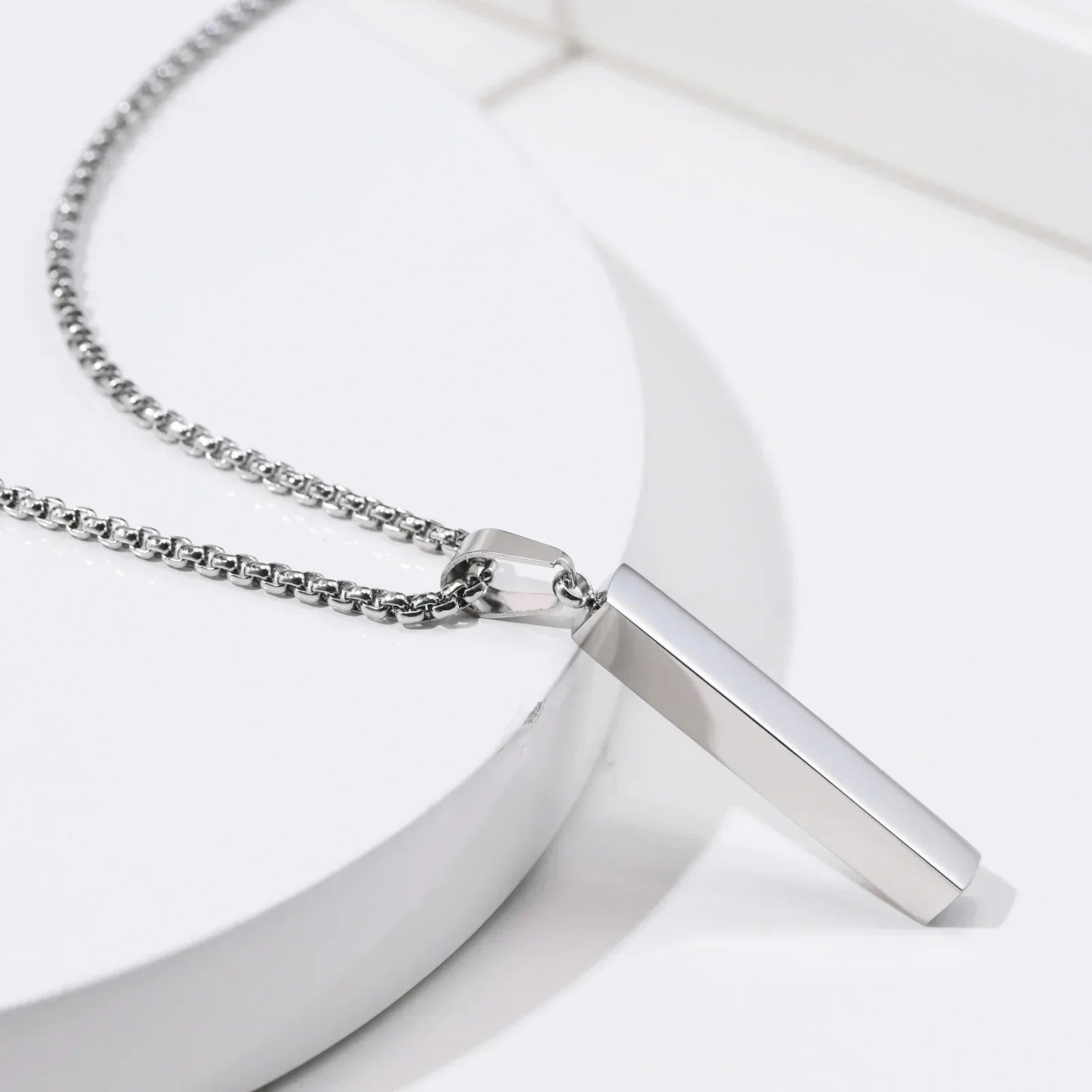 Collier Homme Acier Barre Minimaliste Géométrique Style Épuré - collier homme GoHappy
