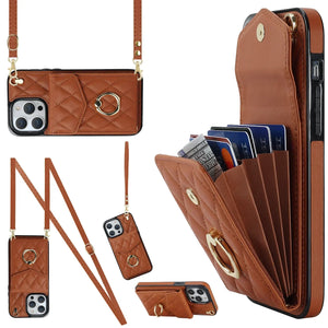 Coque Portefeuille Matelassée Bandoulière iPhone Apple 11 au 16 & plus - coque pour smartphone GoHappy