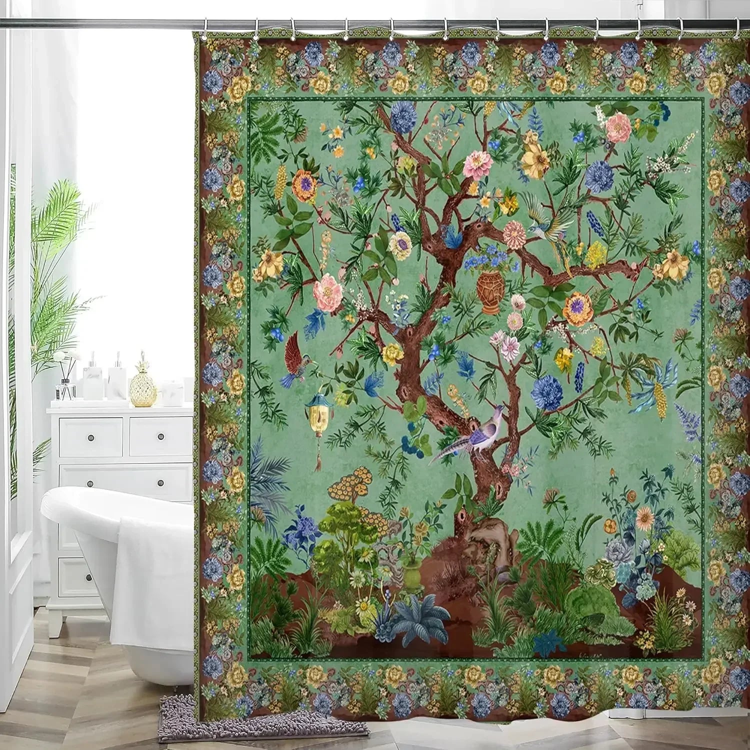 Rideau Douche Inspirant Nature Plantes 26 Designs Multi-Tailles - rideaux de douche GoHappy
