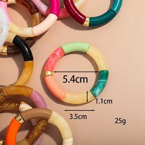 Bracelets acryliques bohème femme – 28 modèles colorés à mixer - Bijou Bracelet GoHappy
